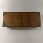 Vintage Antique Wooden Box Velvet Felt Inside Mens Trinket Bed Side Keys