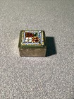 Micro Mosaic Italy Vintage Trinket Pill Box Flower Mosaic Stamped