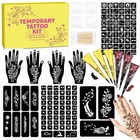 126 Pcs Temporary Tattoos Stencils Kit temporary Tattoos Kit - 6 Pcs 2 Colorb   