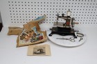 Vintage German Casige Childs Toy Sewing Machine Miniature   Hand Crank   Floral