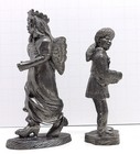 2 Solid Pewter Figurines Artist Signed Ricker