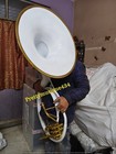 Sousaphone 22  Bell Size White   Gold Mix Pure Brass   Hard Case   Free Shipping
