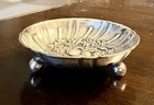 Vintage S  Kirk And Son Sterling Silver Repousse Footed Nut Dish Bowl Pattern 43