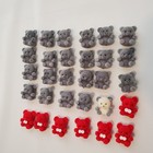 Vintage Lot 30 Miniture Craft Teddy Bears Flocked Fuzzy Darice Fibre 1  Animal 