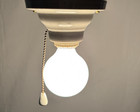 Vtg Porcelain Ceiling Light Fixture Ceramic Flush Art Deco Switch Usa  m92
