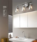 3 Light Vanity Light Wall Sconce Light Fixture With 7 3 Inches Cone Glass Lam   