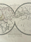 Original 1828 Hand-colored World Map By A  Brue