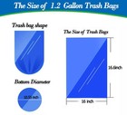 1 2 Gallon Trash Can Liners small Clear Garbage Bags 300 extra Strong 