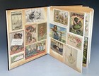 Scrapbook Album W  100  Antique Victorian Trade Cards  Ephemera  Postcards  Etc 