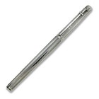 Caran D ache Fountain Pen 14k 585 Gold Nib Medium M Silver Tone Lined Metal