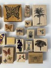 Vintage lot Of 28 Rubber Stamps mixed Theme butterflies  Floral trees birds sun