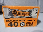 1958 Box Only  Whoppers Malted Milk Balls  Held 40 Cello Tubes  2   Each     Rare 