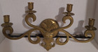 Vintage Heavy Brass Wall Candelabra 4 Arm Wall Sconce Wall Mount Candle Holder