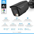 Amcrest 4k Poe Ai Ip Security Camera Video Surveillance System 8mp Bullet Black