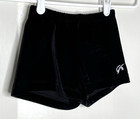 Gk Elite   Child Small S Cs Solid Black Velvet Velour Gymnastics Cheer Shorts