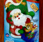 Design Works Starlight Santa Felt Christmas Stocking 5248j Kit 18    New