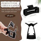 Yunlly 48 Large 4 1  Black Rectangle Square Nonslip Strong Claw Hair Clips Bulk