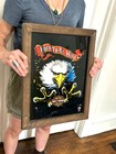 Vtg 1985 Harley Davidson Mirror Sign Reverse Painted Glass Born To Be Wild