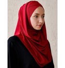 Modefa Turkish Islamic Instant Criss-cross Hoodie Jersey Hijab Shawl Clared Red