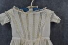 Antique Dress Child  Unisex White Lace Draw String Neck Bust 22 Early 1830s