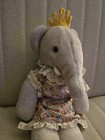 Babar The Elephant Vintage Floral Dress Crown Plush Toy Doll Eden 
