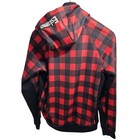 Eskimo Ice Fishing Gear Hooded Sweatshirt Red Black Buffalo Plaid Lace Up Size M
