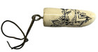 Scrimshaw Sperm Whale Tooth Resin Reproduction 4 5  Long Ship-sailor 