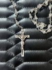 Vintage 925 Sterling Silver Catholic Rosary Detailed 45g 1939 26   