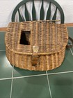 Vtg Antique Wicker Fishing Creel - Rustic Cabin Decor Needs Repair