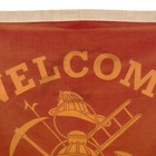 Vintage Faded Cotton Fireman Welcome Banner Flag Old Cloth Fire Sign Firefighter