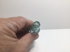 Tiny Antique Aqua Paneled Burst Top Perfume scent Bottle 