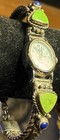 Vintage Native American Sterling Silver Watch Band Turquoise Lapis Signed D  925