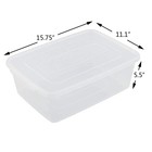 Farmoon 16 Quart Clear Plastic Latch Storage Bin 2 Packs