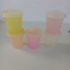 Tupperware Vintage Pastel And Clear Midgets Set Of 5 With Lids