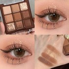 9 Colors Brown Eyeshadow Palette  Matte Shimmer Glitter Eye Shadow Palette Makeu