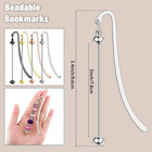6pcs Beadable Bookmark Bars Diy Metal Blank Beaded Bookmarks Silver