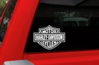 Harley-davidson Motor Cycles White Bar   Shield Die Cut Decal - 5 5  W X 4 25  T
