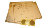  3 Three Diy Blank Marriage Certificates Gold Foil Design    3 Gold Foil Seals