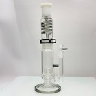 14inch Freezable Glycerin Glass Bong Perc Waterpipe With Bowl 14mm Gray