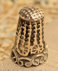 Vintage Sterling Silver 925 Taxco Mexico Signed Tall Thimble Sewing Accessory