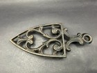 Vintage Cast Iron Trivet Jzh 1948 Gothic Fleur De Lis Black 8    Hot Plate