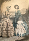 Vintage Framed Under Glass Antique Lithograph Print French La Mode Illustree
