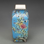 10  China Qing Colour Enamels Porcelain Gild Blue Glaze Plum Blossom Flower Vase