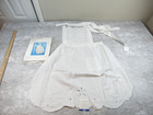 Imperial Full Apron White Pocket Vintage  Floralcut Out Criss Cross Tie Back