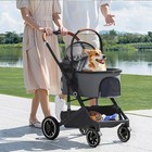 Aileekiss 4-wheeled Pet Stroller  Folding Cat And Dog Stroller With Brake