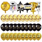 38pcs 2025 Graduation Balloons  Black Confetti Gold Balloons  Class Of 2025 C   