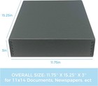 11 75x15 25x3in Archival Storage Box Drop Front Metal Edge Gray 8 Pack