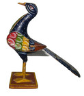 8  Antique Vtg Folk Art Handmade Carved Wood Peacock Bird Figurine Swedish 
