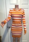 Michael Michael Kors Striped Rib Knit Bodycon Sweater Dress Crewneck M