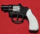 Vintage Ja-ru Toy Cap Gun Revolver Black   White Plastic Cap Pistol Tested Works